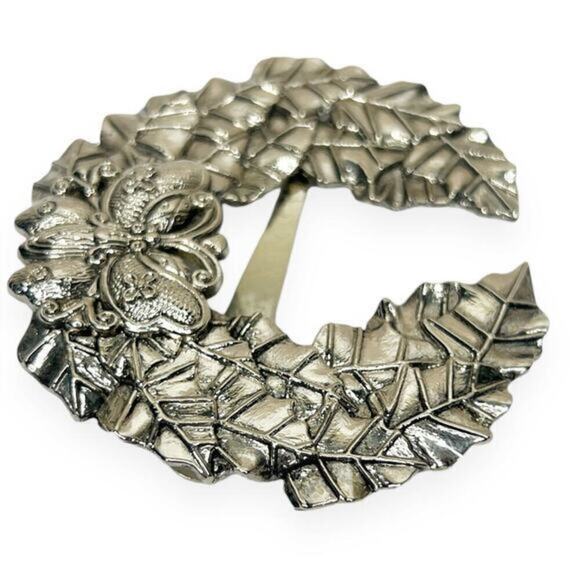 Vintage Neiman Marcus Sylvia Dahl Butterfly in Crown Laurel Scarf Clip Brooch - Picture 4 of 10